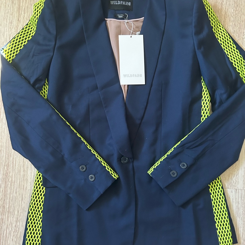 Wildfang Blazer – Navy & Neon | Size M | NWT